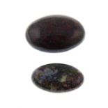 two oval shape opal cabochons.