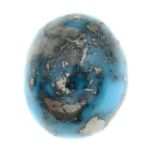 An oval shape oval turquoise cabochon weighing 36.01ct measuring 20.85 by 17.2 by 14.07mm