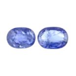 Pair of oval shape blue sapphires weighing 3.51ct.
