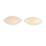 pair of marquise shape opals.