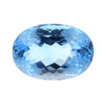 AN oval shape blue topaz weighing 20.18ct.