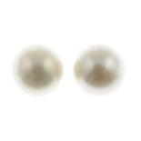 Pair of cultured pearls weighing 14.30ct measuring 10.1mm PLEASE NOTE THIS LOT WILL CARRY VAT