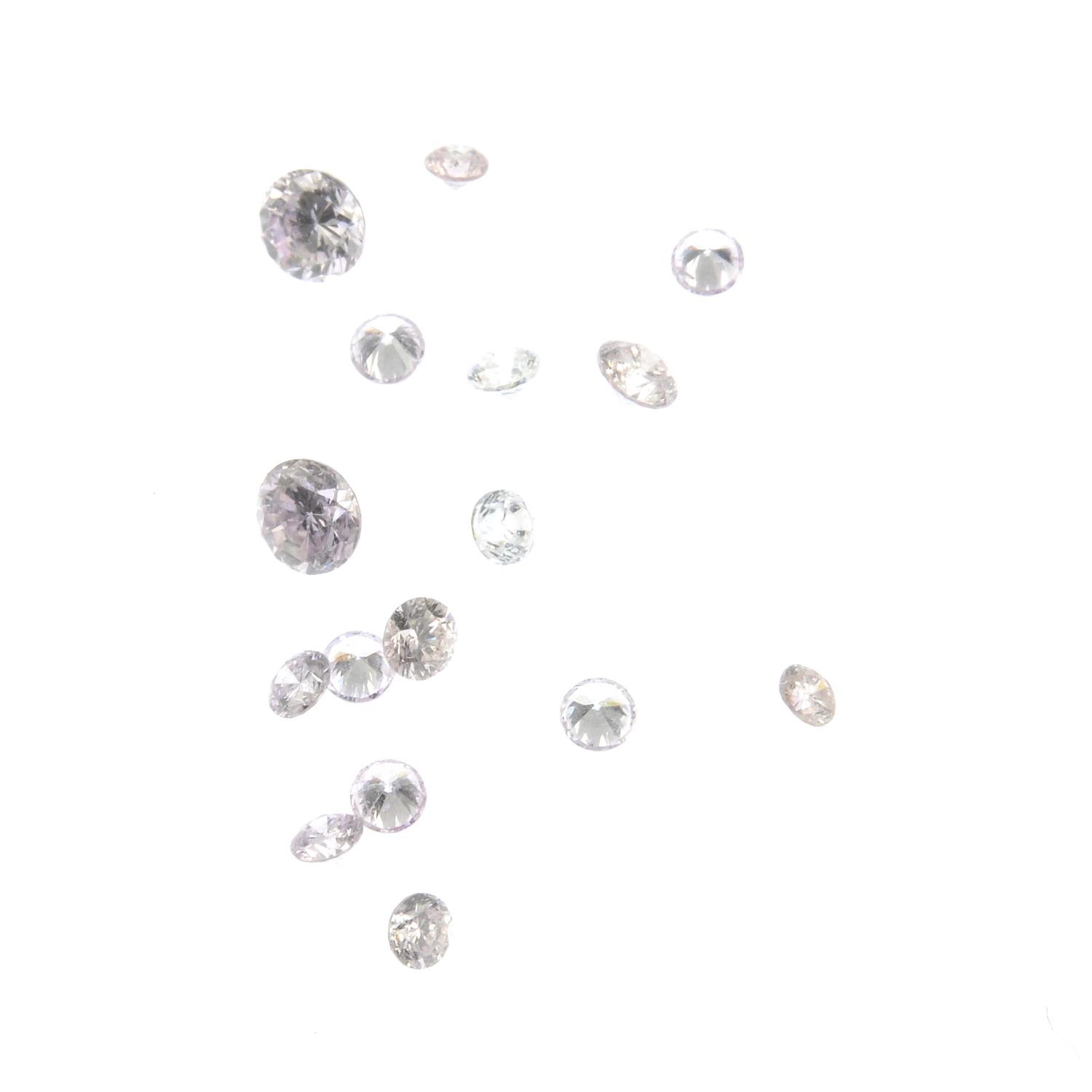 Selection of brilliant cut pink diamonds weighing 0.30ct. - Image 2 of 2