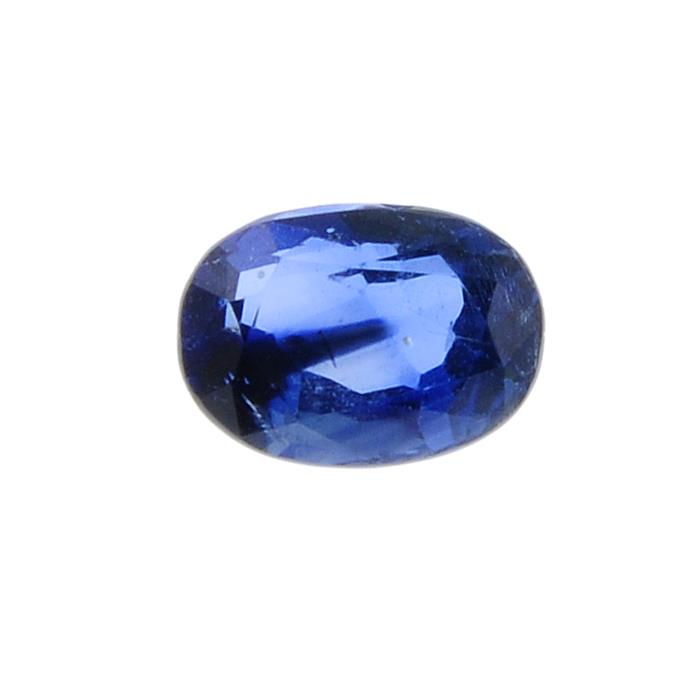 An oval shape blue sapphire weighing 1.23ct measuring 7 by 5.1 by 3.7mm.