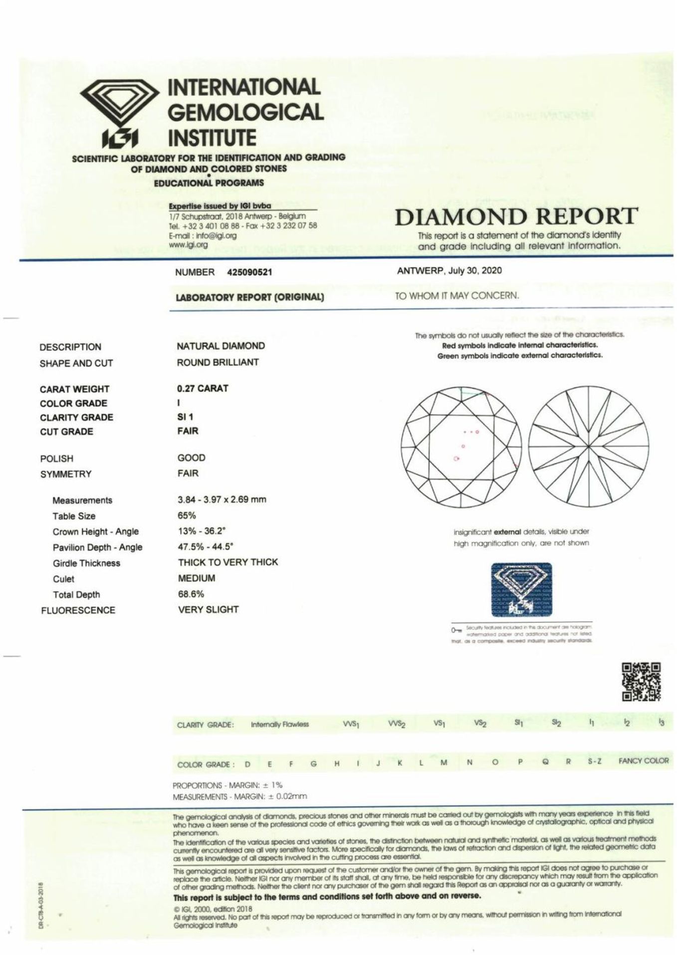 A brilliant-cut diamond. - Image 3 of 3