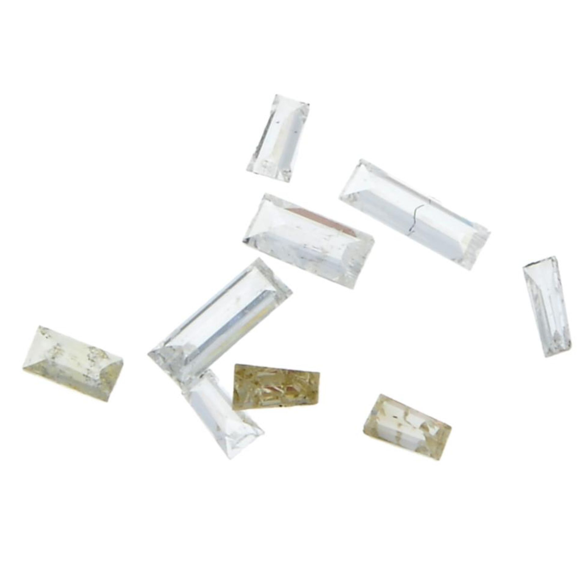 A selection of rectangular shape diamonds weighing 0.92ct PLEASE NOTE THIS LOT WILL CARRY VAT