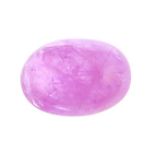 An oval shape pink sapphire cabochon weighing 3.61ct measuring 10.7 by 8.2 by 3.95mm.