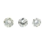 A selection of brilliant-cut diamonds, total weight 1.39cts.