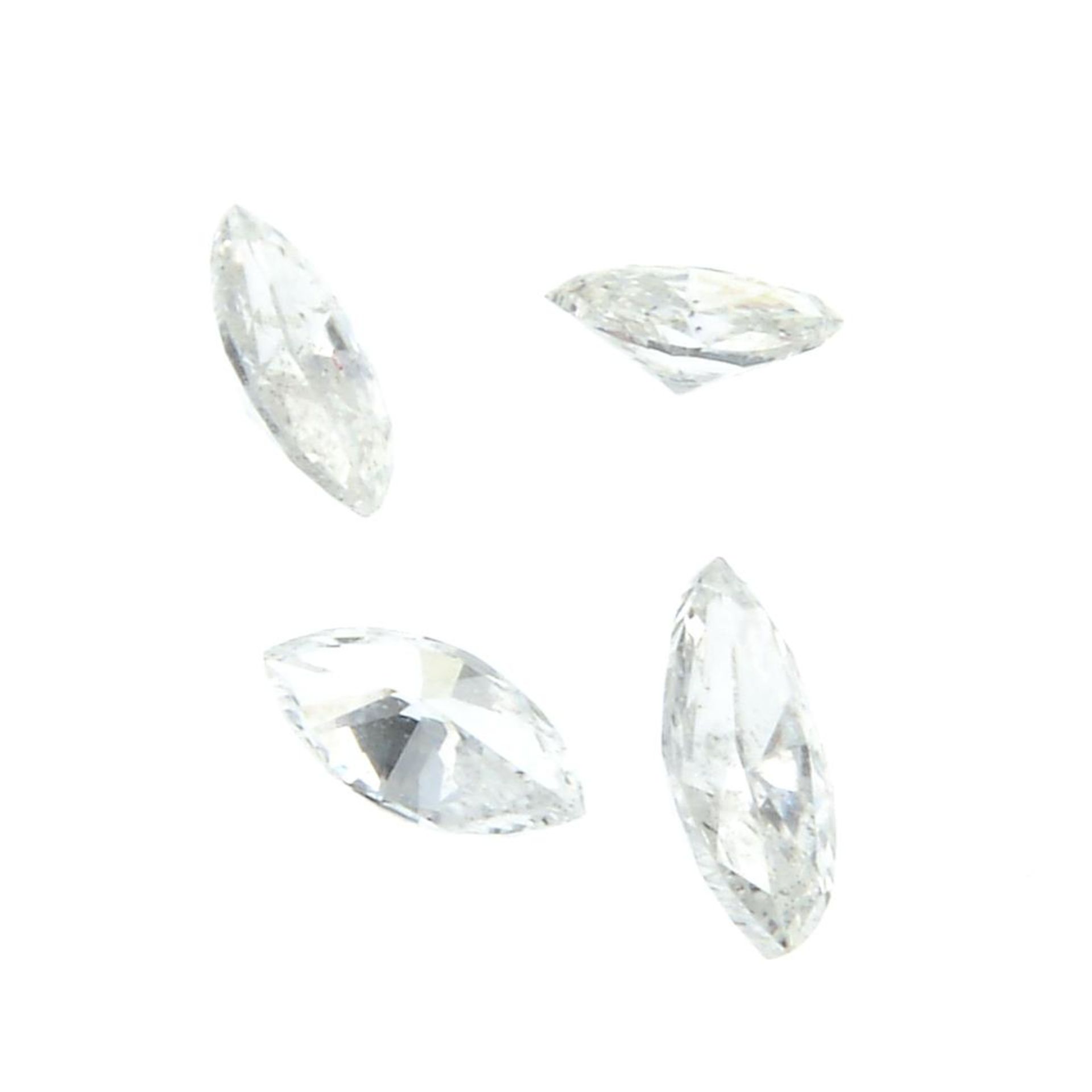 Six marquise shape diamonds weighing 0.34ct PLEASE NOTE THIS LOT WILL CARRY VAT AT 20% ON THE - Image 2 of 2