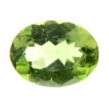 An oval shape peridot weighing 2.69ct.