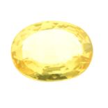 An oval shape yellow sapphire weighing 1.03ct measuring 7.59 by 5.87 by 2.54mm.
