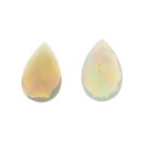 Pair of pear shape opals weighing 3.02ct PLEASE NOTE THIS LOT WILL CARRY VAT AT 20% ON THE