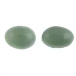 Pair of oval shape actinolite cat's eye.