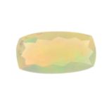 A rectangular shape opal weighing 1.42ct measuring 12.05 by 6.35 by 4.25mm.