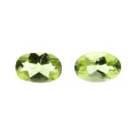 Selection of oval shape peridots.