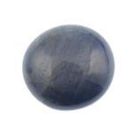 An oval shape star sapphire cabochon weighing 17.90ct Measuring 15.3 by 14.3 by 7.95mm.