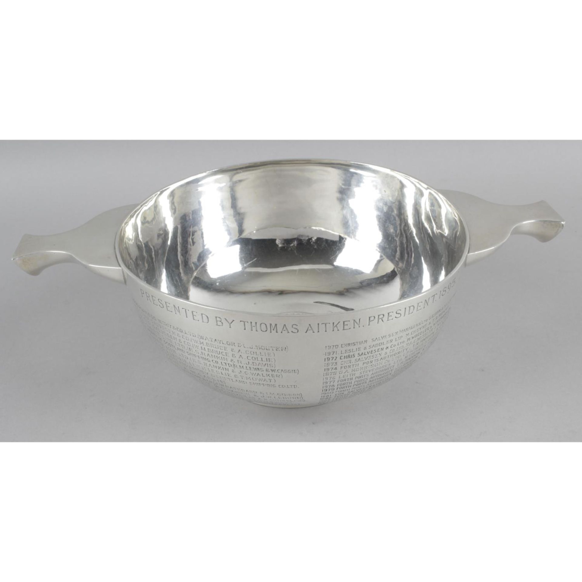 A late Victorian Scottish silver quaich, - Image 2 of 3