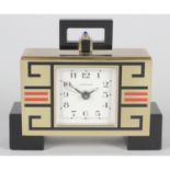 A Cartier Art Deco-style Cubist travel clock,