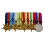 A group of five court mounted WWII medals,