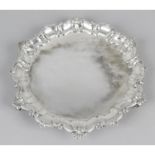 A small Edwardian plain silver salver,