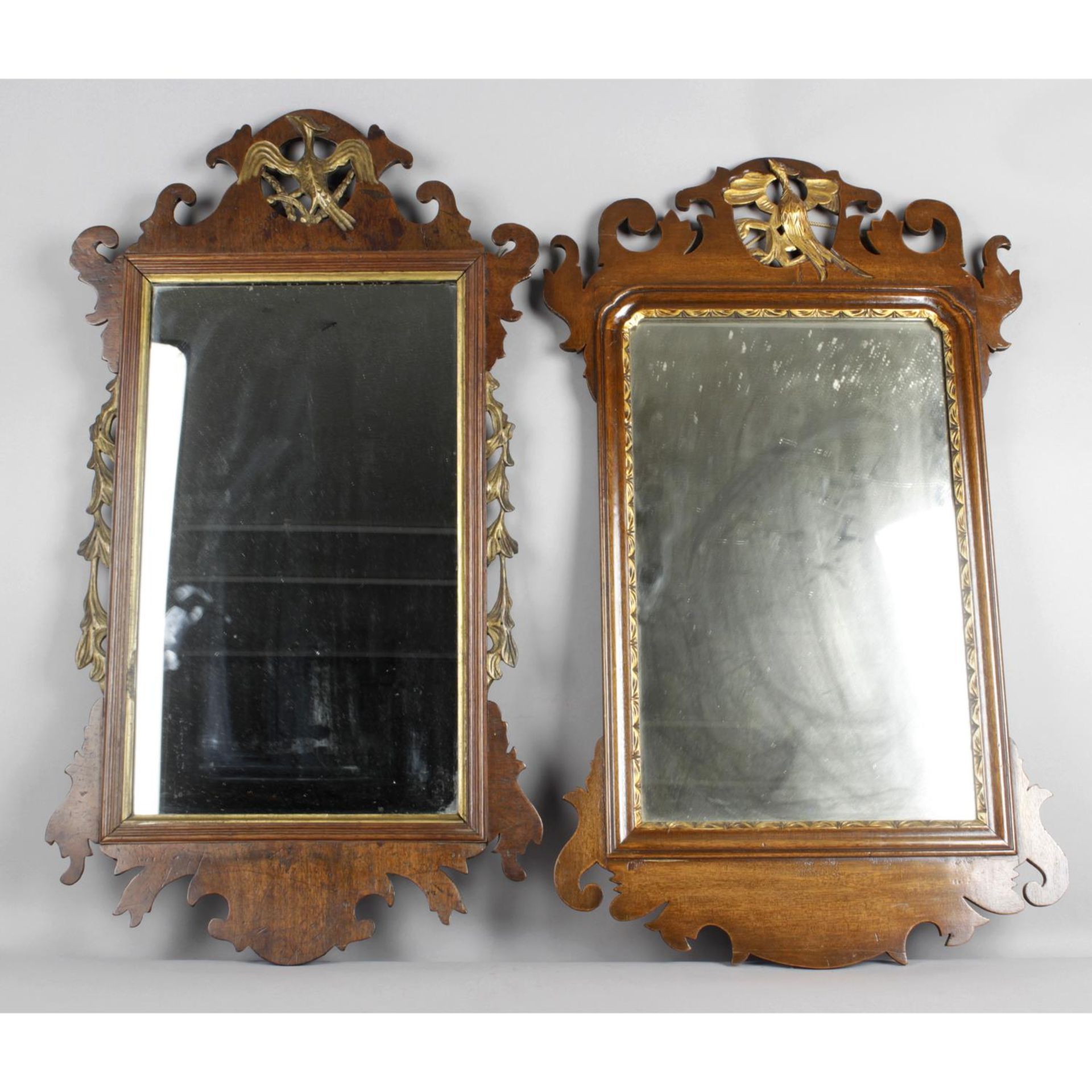 An antique mahogany framed wall mirror,