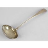 A Victorian silver Old English pattern soup ladle.