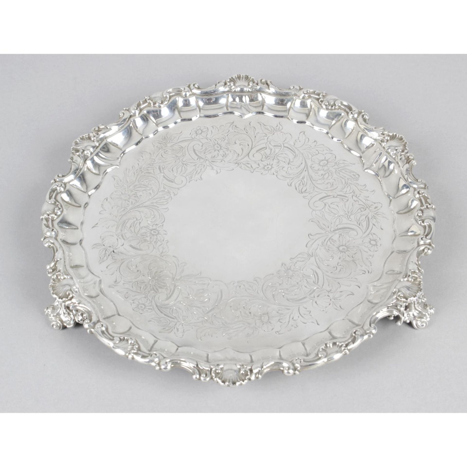 An early Victorian small silver salver,