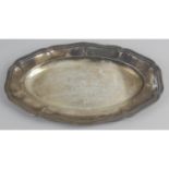 A German silver salver of oval form,