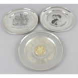 A silver commemorative plate for the Queen's Silver Jubilee 1952-1977,