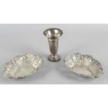 A pair of Edwardian pierced silver dishes,