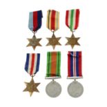 A selection of six WWII medals,