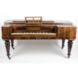 An early 19th century Collard & Collard of London rosewood veneered square piano,