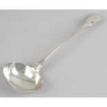 A William IV silver soup ladle,