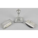 A late Victorian small silver candlestick,