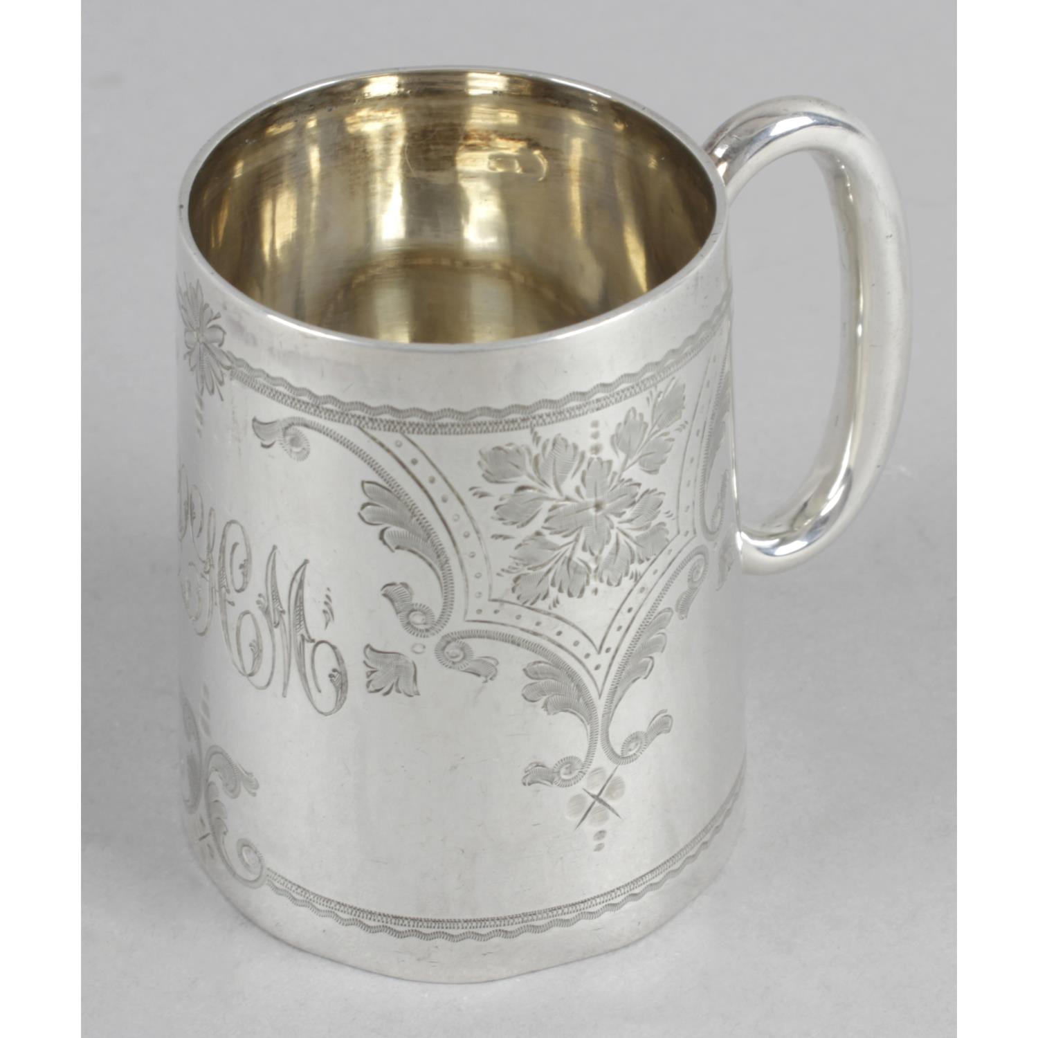 An Edwardian silver christening mug,