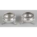 A pair of Victorian silver open salts,