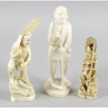 A late 19th century carved ivory okimono,
