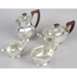 A 1930's silver four piece tea service,