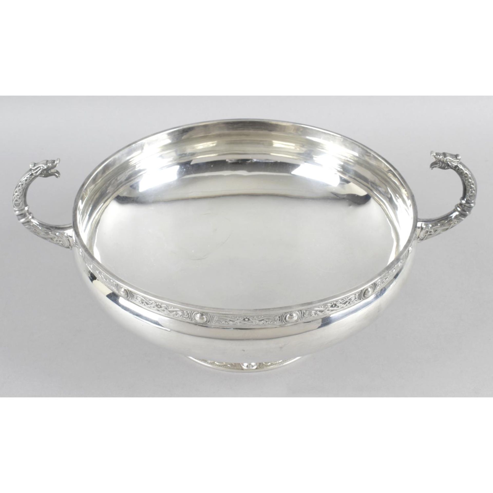 An Irish silver twin-handled pedestal bowl,