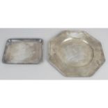 Two silver plated Chistofle trays,