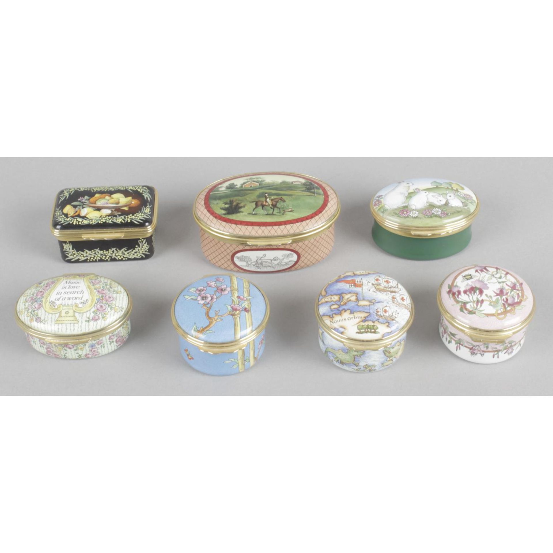 A collection of 16 Halycon days enamelled trinket boxes,