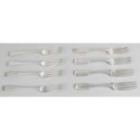 A selection of silver forks,