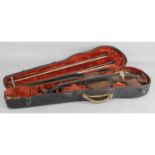 A violin, in fitted case,