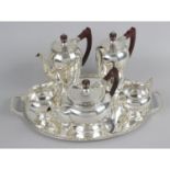 A modern silver tea service by Albert Edward Jones,