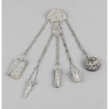 A Victorian silver chatelaine,