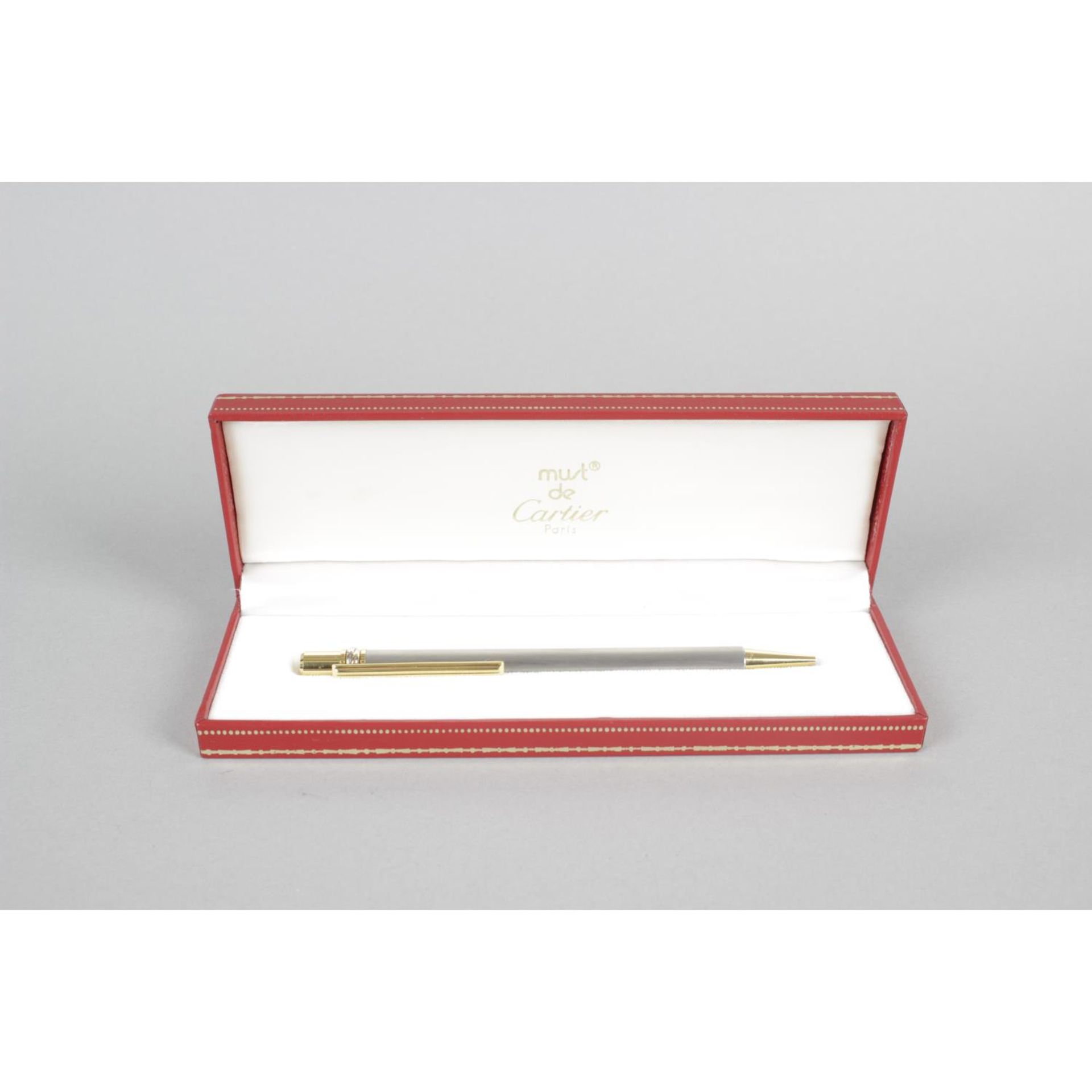 A Must de Cartier gold plated and brushed steel cased 'Stylos' ballpoint pen, - Image 2 of 2