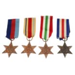 A selection of eight WWII medals comprising 1939-45 Star,