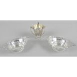 A pair of Edwardian silver pierced dishes,