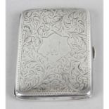 A George V small silver cigarette case,