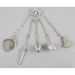 A late Victorian silver chatelaine,